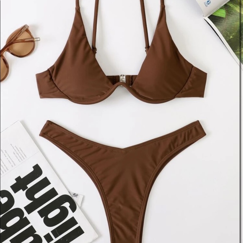 Brown Shein Bikini BRAND NEW- size 6